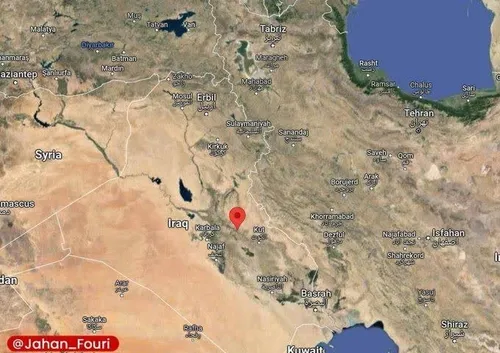 نقشه محل موشکهای ساقط شده اسرائیلی در عراق قبل از رسیدن ب