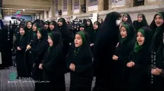 هم‌خوانی گروه سرود دختران در محضر رهبرانقلاب
