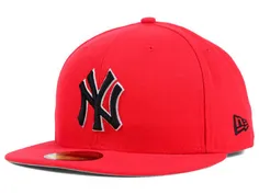 کلاه کپ NY تک رنگ در رنگ زیبای قرمز با طراحی بسیار زیبا و