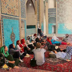 Catching breath in gorgeous Jameh Mosque of #Yazd. #Iran.