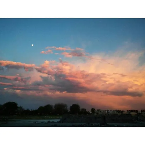 dailytehran sunset moon sky clouds abstract paint