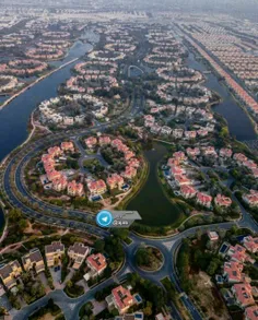 تصویر هوایی از جمیرا دبی که دارای 50 جزیره کوچک است، و هر