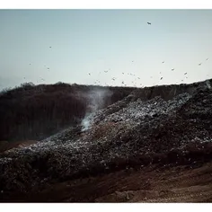 A view of Zarindin garbage dumping yard, locted beside Za