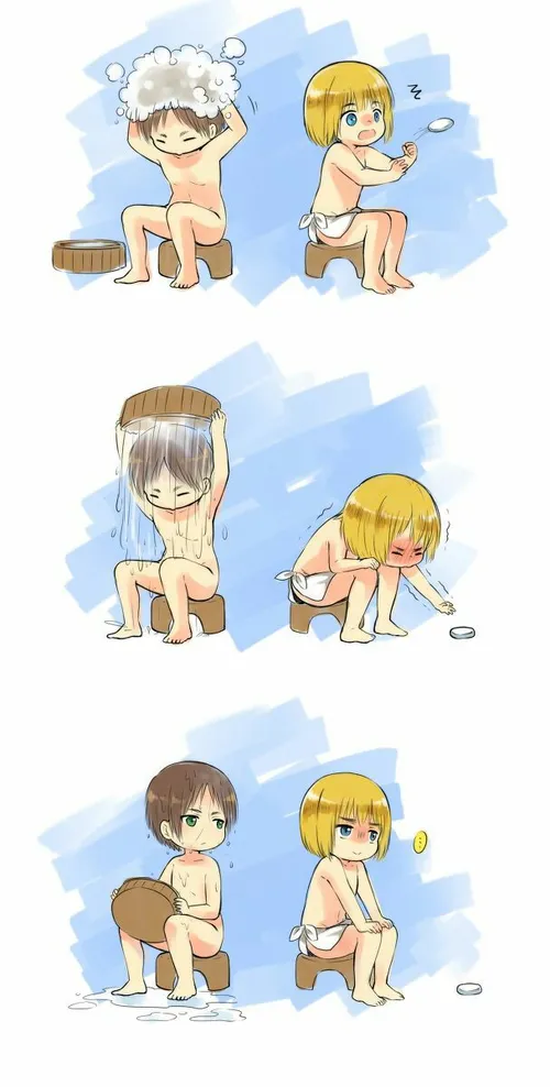 chibi aot ships Eren armin arlert attack fan art エレアル エレン