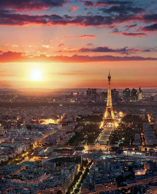 غروب زیبای آفتاب در پاریس
