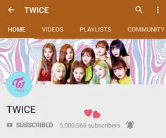 سابسکرایبر های چنل یوتیوب دخترا 5 میلیونی شد^^ #twice