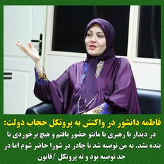 فاطمه دانشور در واکنش به پروتکل حجاب دولت: