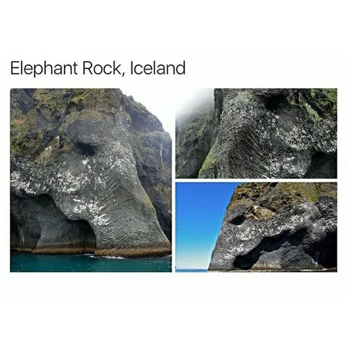 صخره ای زیبا به شکل فیل در ایسلند