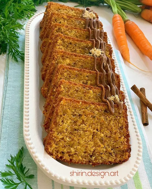 کیک هویج گردو با قالب لوف طول ۲۶ و عرض ۸ سانت یا (قالب 25