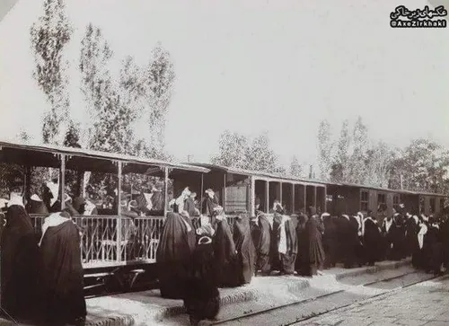 ماشین دودی در زمان قاجار در شاه عبدالعظیم ایران قدیم