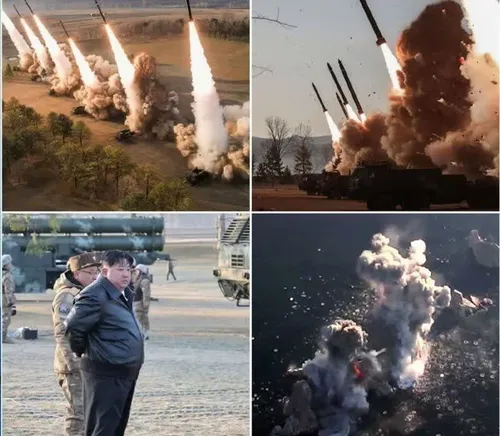 رزمایش موشکی کره شمالی