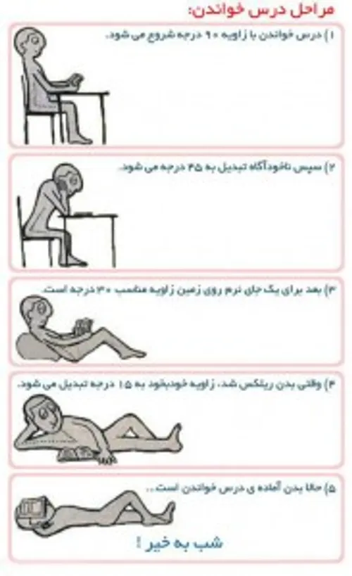 مراحل درس خوندن من