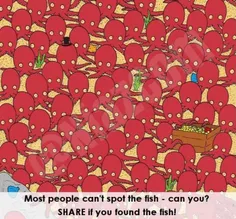 #تست هوش در تصویر بالا یک « ماهی » پنهان شده است که بیشتر