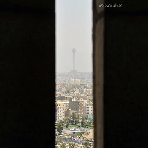 The Milad tower is seen from the top floor of the Azadi t