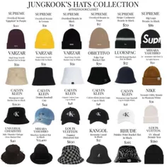 مجموعه ای از کلاه های جونگ کوک