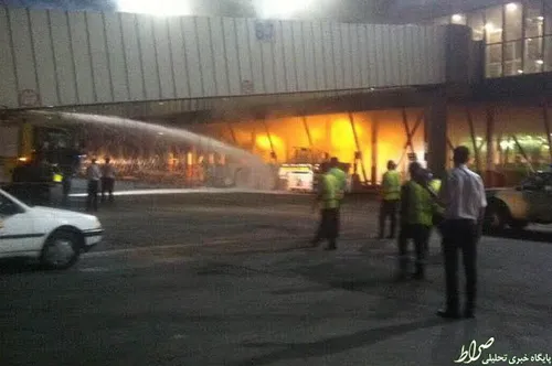 خودروی پوش بک هندلینگ سامان در فرودگاه مهرآباد دچار آتش س