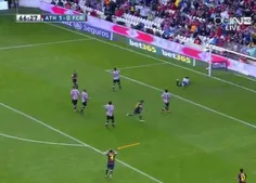 حرکت بازیکن بارسلونا پس از گل فوق العاده زیبای مسی