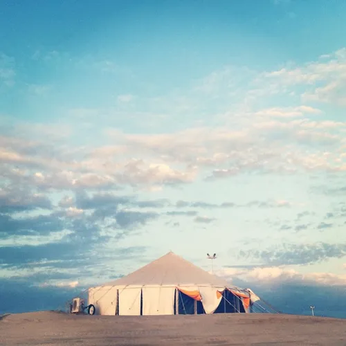 A tent in the Qatari desert- photo by Natalie Naccache @n
