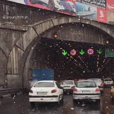 One of the few #snowy days in #Tehran this #winter. Drivi
