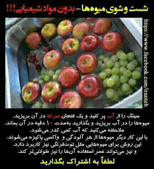 شستوشوی میوه ها بدون مواد شیمیایی!!!
