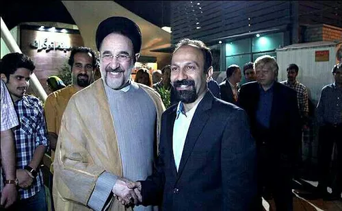 اصغر فرهادی و سید محمد خاتمی در سینما برای فیلم گذشته