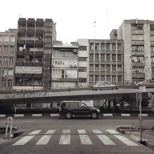 The Karimkhan bridge and the old buildings in the backgro