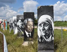 #نقاشی#چهره های_معروف جهانی روی بقایای دیوار برلین – آلما