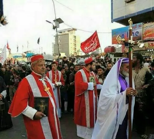 کاروان مسیحیان عراق در اجتماع بزرگ پیاده روی اربعین