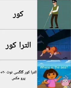 کور تر از دورا تو این دنیا وجود نداره بمولا 😂😂