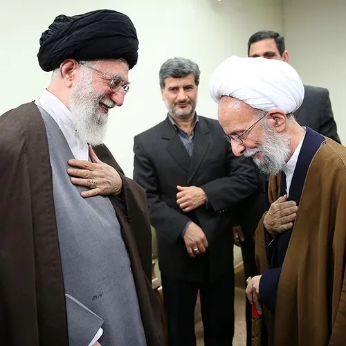 آیت الله مصباح یزدی و رهبر انقلاب اسلامی؛ در حاشیه دیدار 