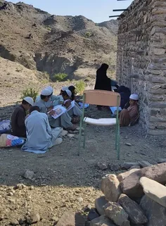 کلاس درسی در یکی از روستاهای سیستان و بلوچستان