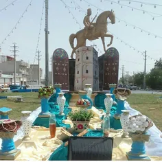 سفره هفت سین میدان خالوحسین شهرستان دشتی