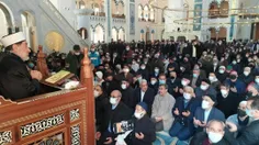 حضور احمدی نژاد در نماز جمعه استانبول بدون ماسک