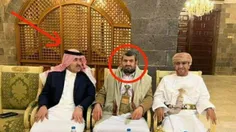 سفیر عربستان در یمن در کنار علی قرشه از رهبران انصارالله 