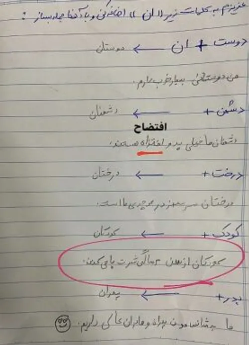 بچه با جمله سازی و دیکته و کلا فارسی میونه خوبی نداره=)))