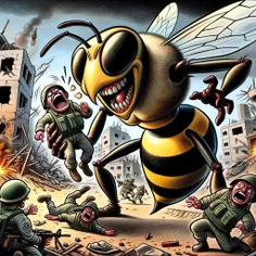 # حمله زنبورها بدستور خدا به نظامیان رژیم کودک کش که ۱۱ ن