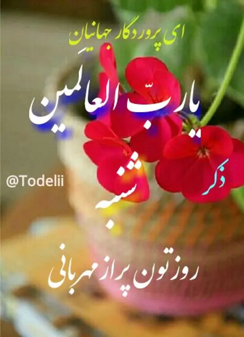 یارب العالمین ذکر روز شنبه.