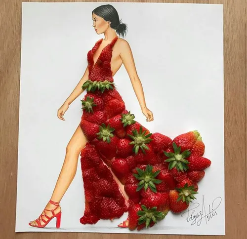 نقاشی هنر میوه ترکیب رنگ جالب زیبا خلاقیت👏