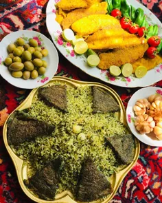 سبزی پلو با ماهی 😍