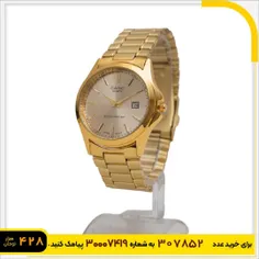 🏆ساعت عقربه ای طلایی صفحه طلایی Casio مدل Edmon