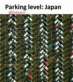 نحوه ی پارک کردن#خلاقانه ی#ژاپنی ها که هم از فضا نهایت اس