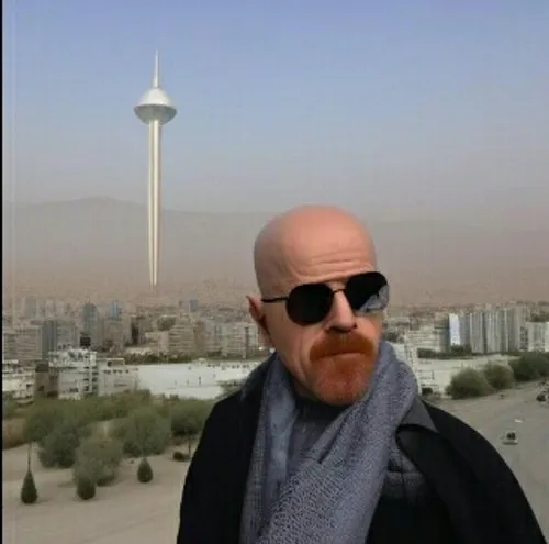 به هوش مصنوعی گفتم عکس والتر وایت کنار برج میلاد تهران رو