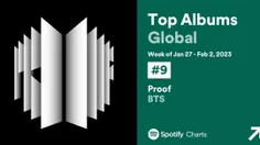 آلبوم "Proof" برای 33مین هفته در رتبه #9 چارت Top Albums 