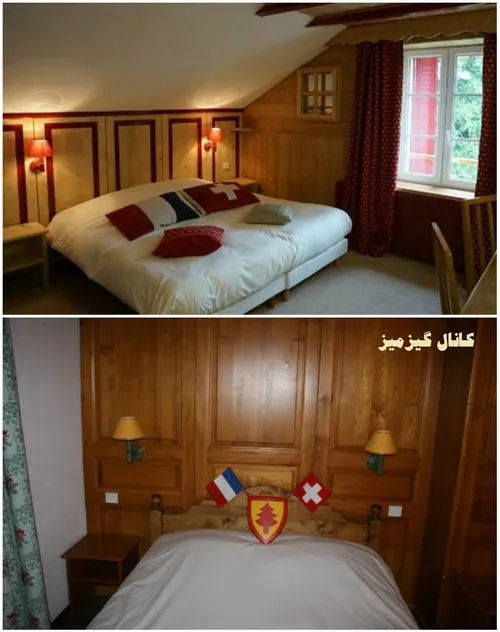 تخت خوابی که یه قسمتش در سوئیس و یک قسمتش در فرانسه است😐
