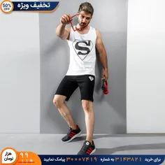 ست رکابی شلوارک مردانه مدل Superman