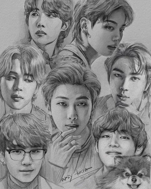 نقاشی گروه bts 💜