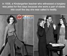 یک مربی مهد کودک در سال ۱۹۳۸ که برای ادای شهادت به دادگاه