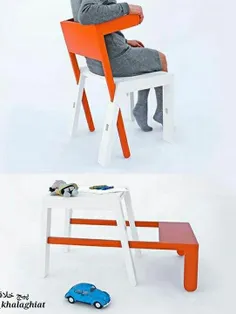 یک#طراحی جالب برای داشتن میز و صندلی در کنار هم با یک ترک
