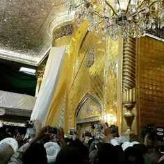مراسم پرده گشایی از ایوان طلای جدید حرم حضرت عباس،هم زمان