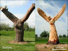 #هنرمندی با#خلاقیت خود فرشته درون درخت را آزاد کرد👌